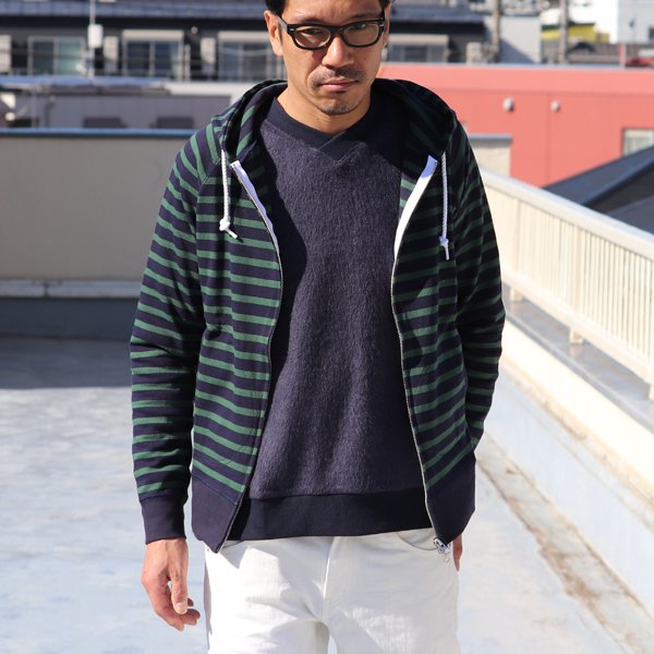 画像11: 【RE PRICE / 価格改定】BSQボーダー長袖ジップパーカー【MADE IN JAPAN】『日本製』/ Upscape Audience