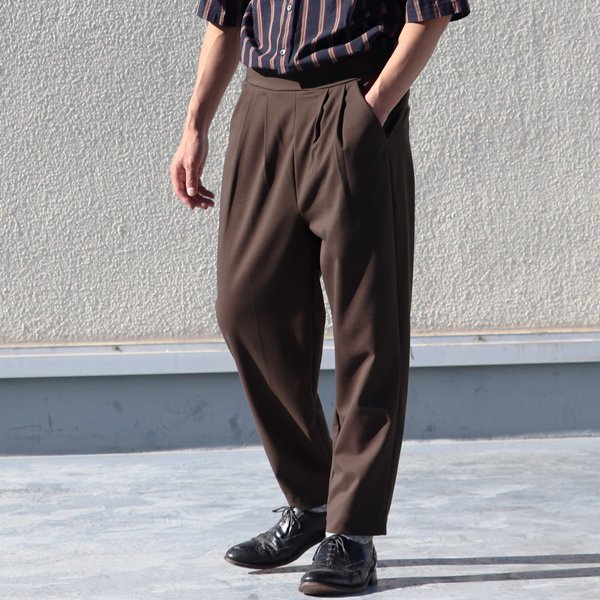 画像8: ギャバジンストレッチワイド2タック グルカイージー アンクルパンツ【MADE IN JAPAN】『日本製』【送料無料】/ Upscape Audience