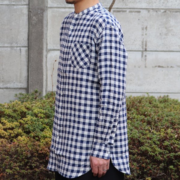 画像14: French Linen（フレンチリネン）ルーズFIT バンドカラー 長袖シャツ【MADE IN JAPAN】『日本製』/ Upscape Audience