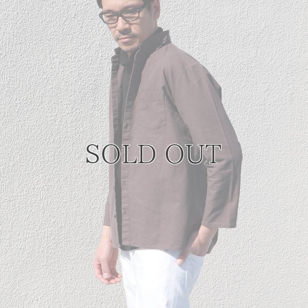 画像4: ソフトリネンコットンキャンバス スタンドスモールカラー9/S シャツジャケット【MADE IN JAPAN】『日本製』/ Upscape Audience