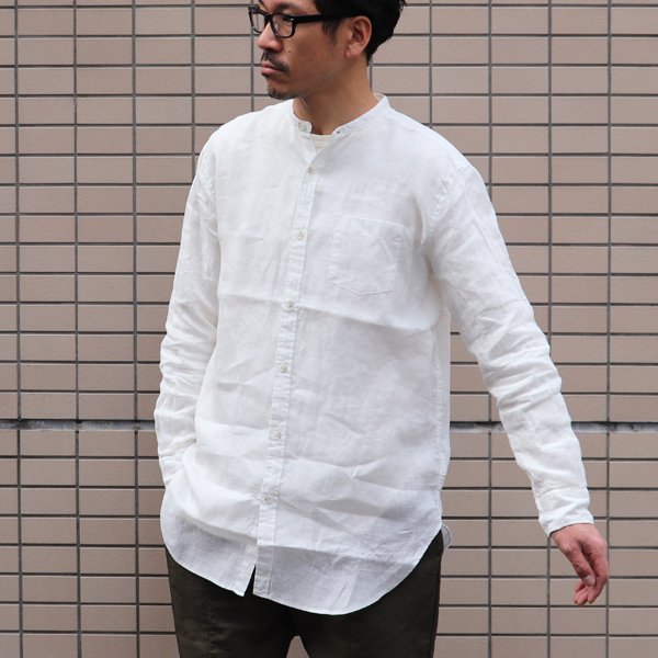 画像12: French Linen（フレンチリネン）ルーズFIT バンドカラー 長袖シャツ【MADE IN JAPAN】『日本製』/ Upscape Audience