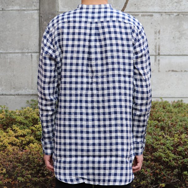 画像16: French Linen（フレンチリネン）ルーズFIT バンドカラー 長袖シャツ【MADE IN JAPAN】『日本製』/ Upscape Audience