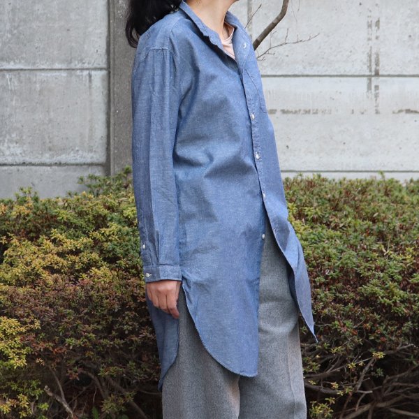 画像3: 【RE PRICE/価格改定】コットンリネンダンガリー ローマシャツコート【MADE IN JAPAN】『日本製』/ Upscape Audience