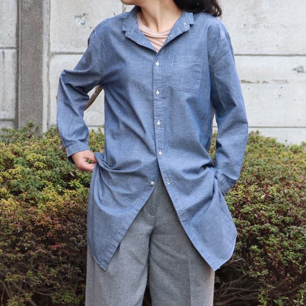 画像4: 【RE PRICE/価格改定】コットンリネンダンガリー ローマシャツコート【MADE IN JAPAN】『日本製』/ Upscape Audience