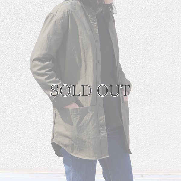 画像4: グリストーンW 綿ナイロン高密度ギャバ ルーズFIT バンドカラーツールポケシャツ『日本製』Upscape Audience