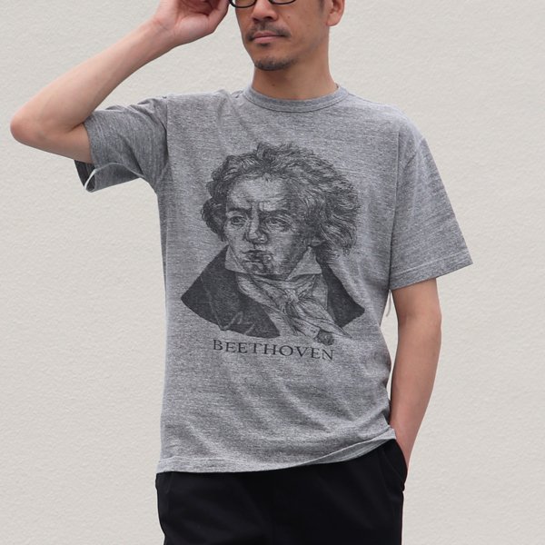 画像2: 16/1吊編天竺 Beethoven プリント 半袖 Tee【MADE IN TOKYO】『東京製』/ Upscape Audience