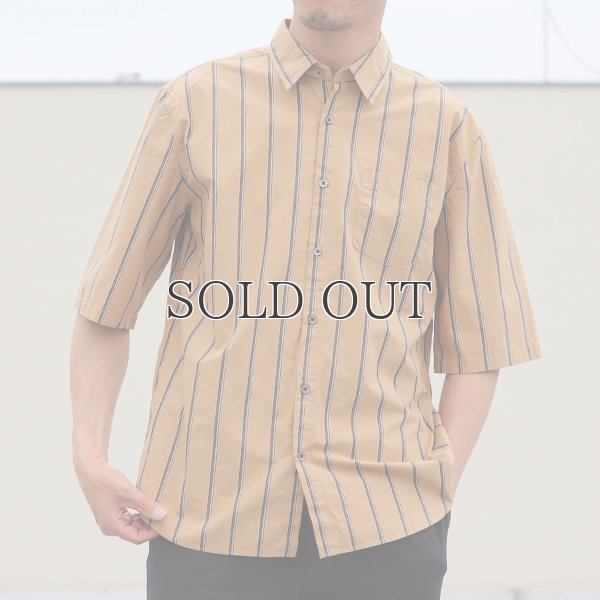 画像7: タイプライターレジメンタルストライプ ルーズフィット  裏前立て レギュラーカラー ハーフスリーブシャツ 【MADE IN JAPAN】『日本製』/ Upscape Audience