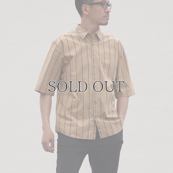 画像11: タイプライターレジメンタルストライプ ルーズフィット  裏前立て レギュラーカラー ハーフスリーブシャツ 【MADE IN JAPAN】『日本製』/ Upscape Audience