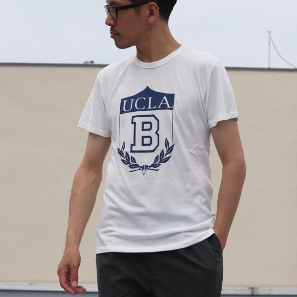 画像9: 【RE PRICE / 価格改定】 UCLA"UCLA B"エンブレム三素材混カレッジプリント半袖クルーネックTシャツ / Audience
