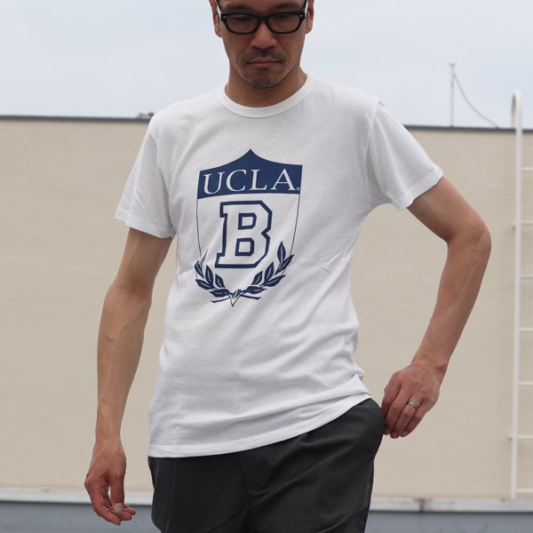 画像10: 【RE PRICE / 価格改定】 UCLA"UCLA B"エンブレム三素材混カレッジプリント半袖クルーネックTシャツ / Audience