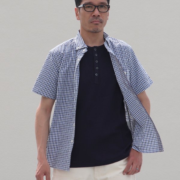 画像9: 【RE PRICE / 価格改定】Coolmax（クールマックス）ボタンダウンワイドスプレッドカラー半袖シャツ / Audience