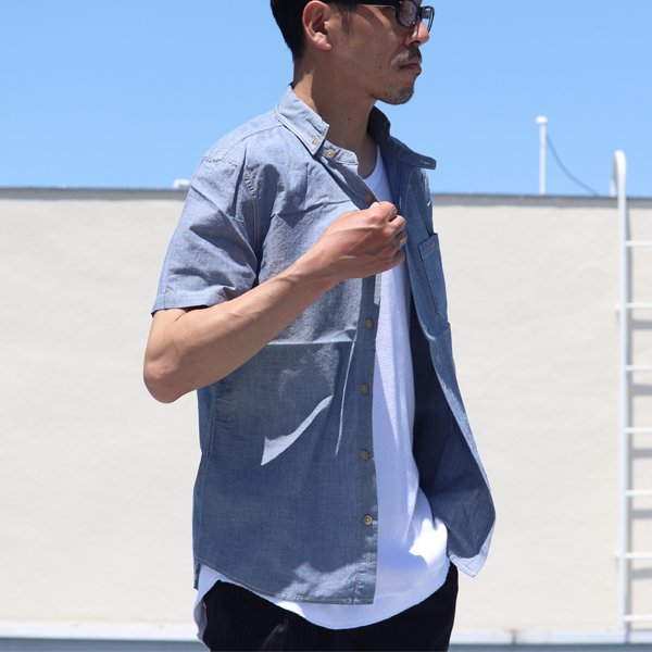 画像11: 【RE PRICE / 価格改定】ダンガリースタンドボタンダウンカラー半袖シャツ / Audience x GUNG HO