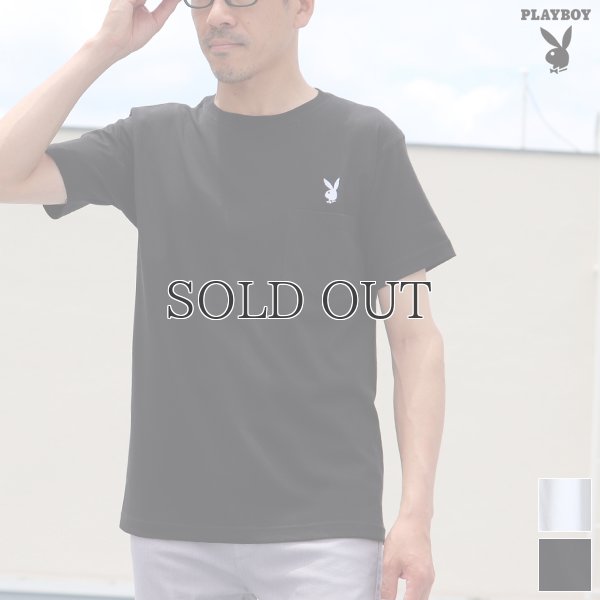 画像1: PLAY BOY”ラビットヘッド”刺繍ポケット付きTEE【Audience】