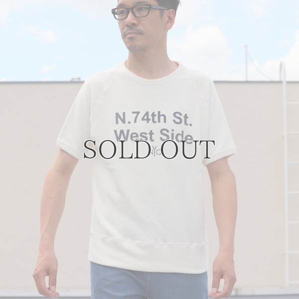 画像11: ソフトエアー裏毛"N.74th St. West Side"プリントラグラン半袖スウェットシャツ【MADE IN JAPAN】『日本製』/ Upscape Audience