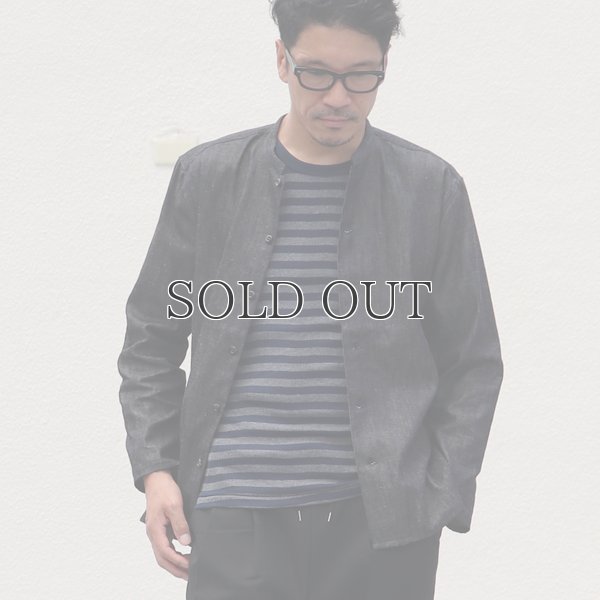 画像9: 麻混デニムマオカラー９分袖 ライト_Jacket【MADE IN JAPAN】『日本製』/ Upscape Audience