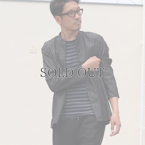 画像10: 麻混デニムマオカラー９分袖 ライト_Jacket【MADE IN JAPAN】『日本製』/ Upscape Audience