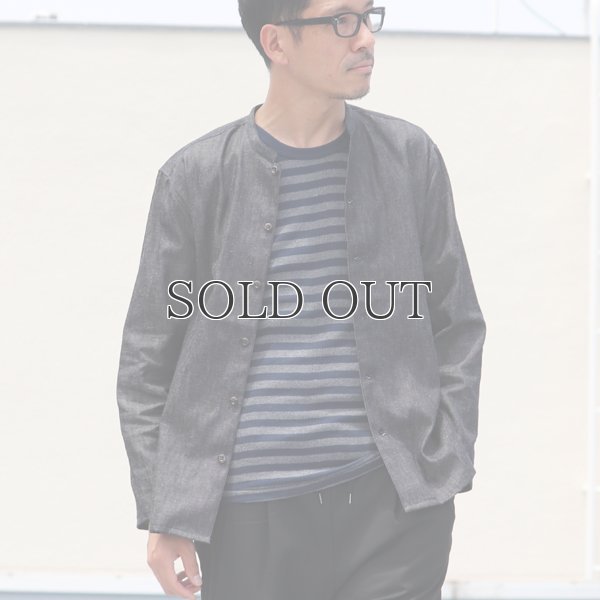 画像11: 麻混デニムマオカラー９分袖 ライト_Jacket【MADE IN JAPAN】『日本製』/ Upscape Audience