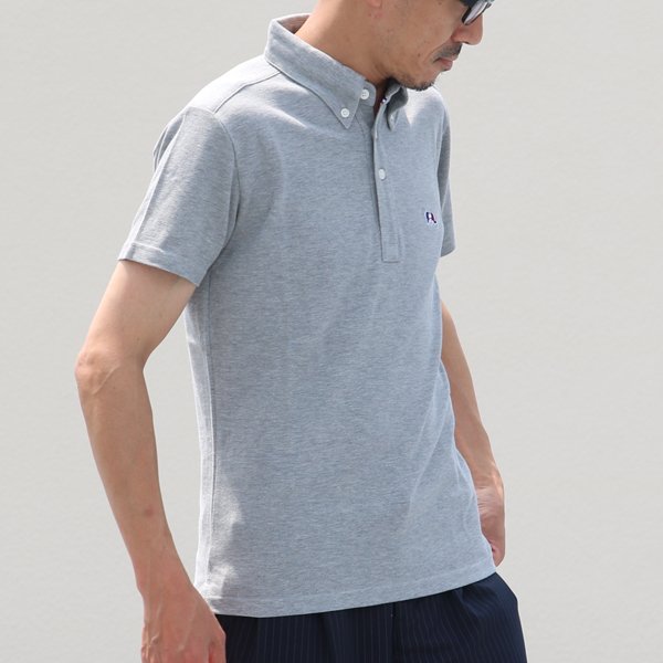 画像6: 【RE PRICE/価格改定】鹿の子3色ゾウ刺繍ワンポイントボタンダウンカラー半袖ポロシャツ【MADE IN JAPAN】『日本製』/ Upscape Audience