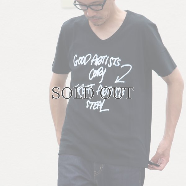 画像5: ラフィー天竺"GOOD ARTISTS..."プリントポケット付きVネックT【MADE IN JAPAN】『日本製』/ Upscape Audience