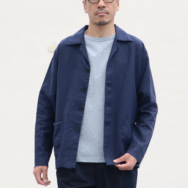 画像4: 【RE PRICE / 価格改定】"Hardmans"リネン開襟 4B ジャケット『日本製』  / Upscape Audience