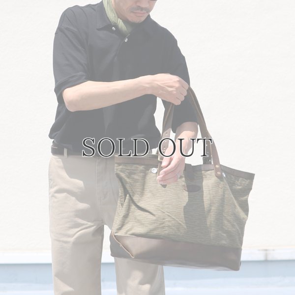 画像10: デッドストックレインカモテント生地×Leather Travel Tote Bag 【送料無料】 / Upscape Audience VASCO