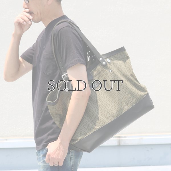 画像11: デッドストックレインカモテント生地×Leather Travel Tote Bag 【送料無料】 / Upscape Audience VASCO