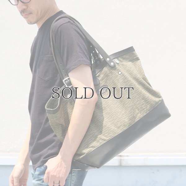 画像2: デッドストックレインカモテント生地×Leather Travel Tote Bag 【送料無料】 / Upscape Audience VASCO