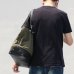 画像7: デッドストックレインカモテント生地×Leather Travel Tote Bag 【送料無料】 / Upscape Audience VASCO