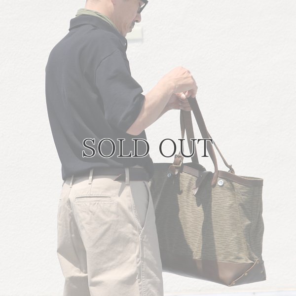 画像7: デッドストックレインカモテント生地×Leather Travel Tote Bag 【送料無料】 / Upscape Audience VASCO