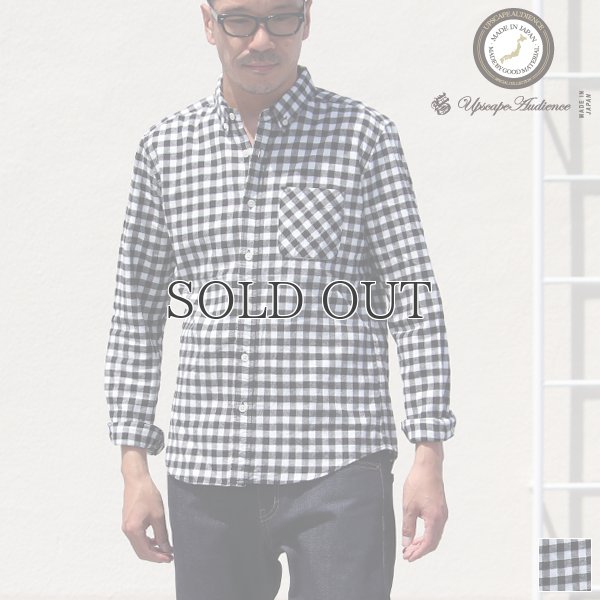 画像1: 【価格改定/RE PRICE】フランネルチェックチビ衿ボタンダウン長袖_Shirts【MADE IN JAPAN】『日本製』/ Upscape Audience