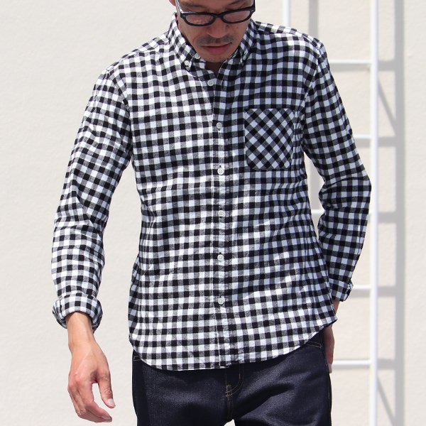 画像12: 【RE PRICE / 価格改定】フランネルチェックチビ衿ボタンダウン長袖_Shirts【MADE IN JAPAN】『日本製』/ Upscape Audience