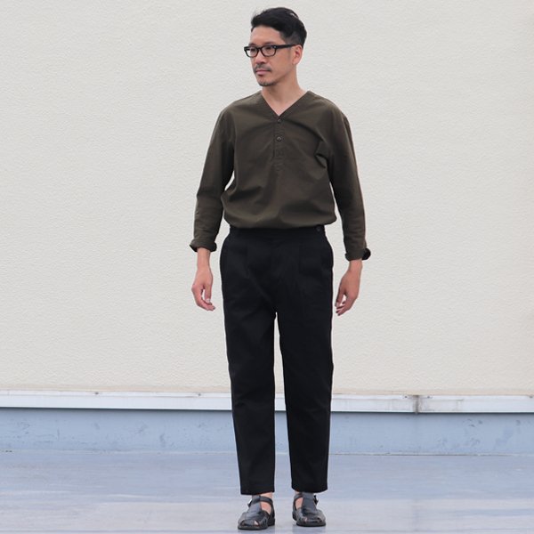 画像13: コットンクロスV neckヘンリープルオーバー9分袖シャツ【MADE IN JAPAN】『日本製』 / Upscape Audience