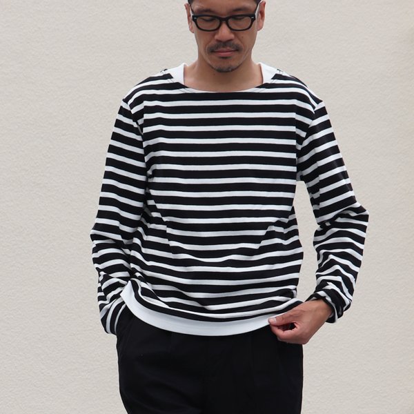 画像3: Basque 10オンス ( バスク天竺 ) ボートネックレイヤードカットソー【MADE IN JAPAN】『日本製』 / Upscape Audience