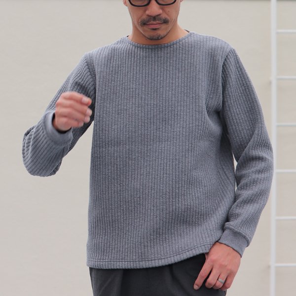 画像15: 「尾州」ストライプキルト クルーネック プルオーバー【MADE IN JAPAN】『日本製』 / Upscape Audience