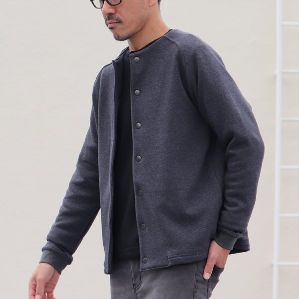 画像4: 【ボンバーヒート】爆暖裏起毛 ノーカラースナップジャケット【MADE IN JAPAN】『日本製』 / Upscape Audience