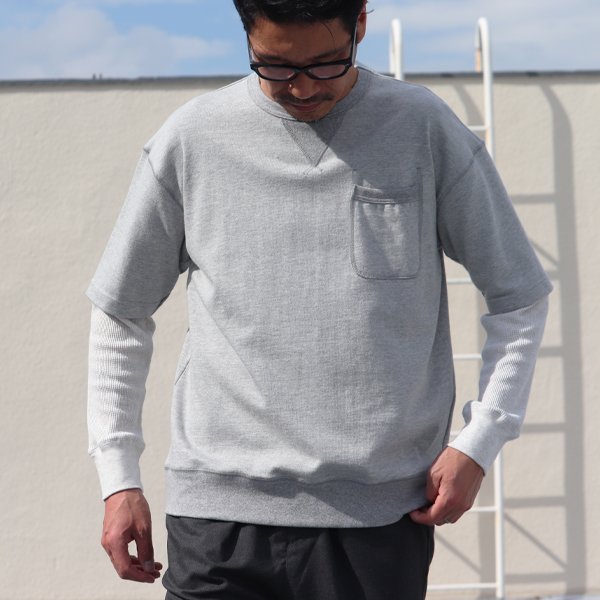 画像12: Basque10オンス(バスク天竺)ガゼットポケS/S×ワッフル9/Sレイヤー Tee【MADE IN JAPAN】『日本製』/ Upscape Audience