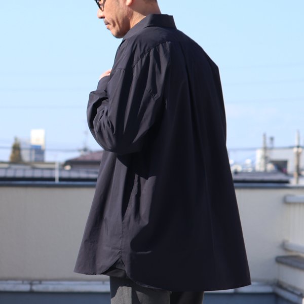 画像16: 70/30クロス ストレッチタイプライターレギュラーカラー L/S ボクシーシャツ【MADE IN JAPAN】『日本製』/ Upscape Audience