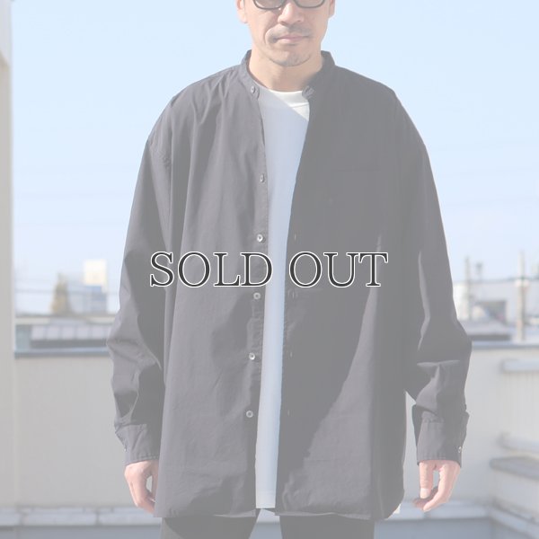 画像4: 70/30クロス ストレッチタイプライター バンドカラー L/S ボクシーシャツ【MADE IN JAPAN】『日本製』/ Upscape Audience