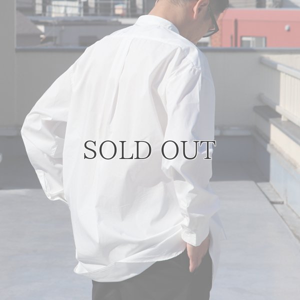 画像6: 70/30クロス ストレッチタイプライター バンドカラー L/S ボクシーシャツ【MADE IN JAPAN】『日本製』/ Upscape Audience