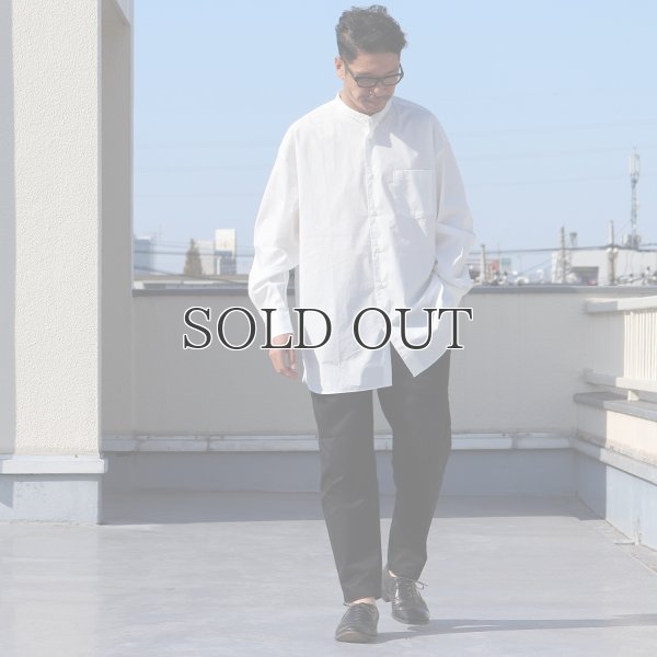 画像11: 70/30クロス ストレッチタイプライター バンドカラー L/S ボクシーシャツ【MADE IN JAPAN】『日本製』/ Upscape Audience