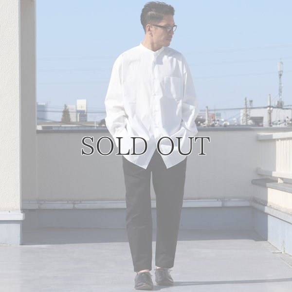 画像10: 70/30クロス ストレッチタイプライター バンドカラー L/S ボクシーシャツ【MADE IN JAPAN】『日本製』/ Upscape Audience