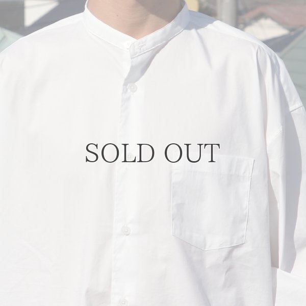 画像17: 70/30クロス ストレッチタイプライター バンドカラー L/S ボクシーシャツ【MADE IN JAPAN】『日本製』/ Upscape Audience