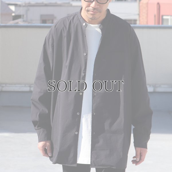 画像5: 70/30クロス ストレッチタイプライター バンドカラー L/S ボクシーシャツ【MADE IN JAPAN】『日本製』/ Upscape Audience