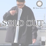 70/30クロス ストレッチタイプライター バンドカラー L/S ボクシーシャツ【MADE IN JAPAN】『日本製』/ Upscape Audience