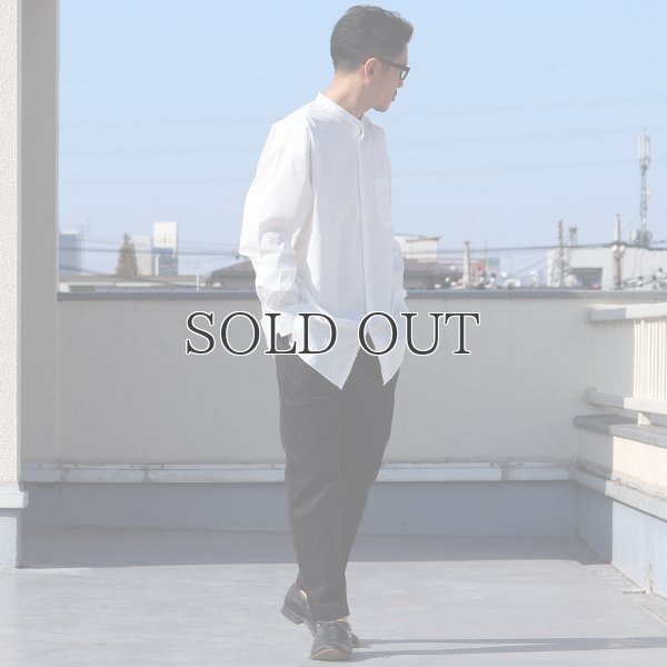 画像9: 70/30クロス ストレッチタイプライター バンドカラー L/S ボクシーシャツ【MADE IN JAPAN】『日本製』/ Upscape Audience