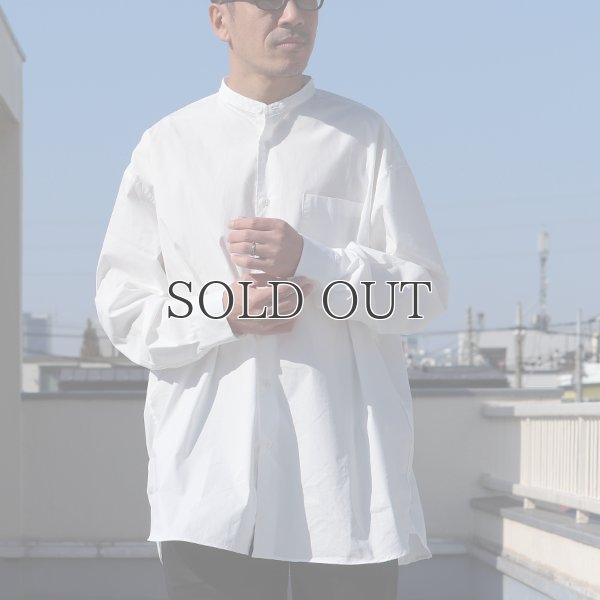 画像12: 70/30クロス ストレッチタイプライター バンドカラー L/S ボクシーシャツ【MADE IN JAPAN】『日本製』/ Upscape Audience