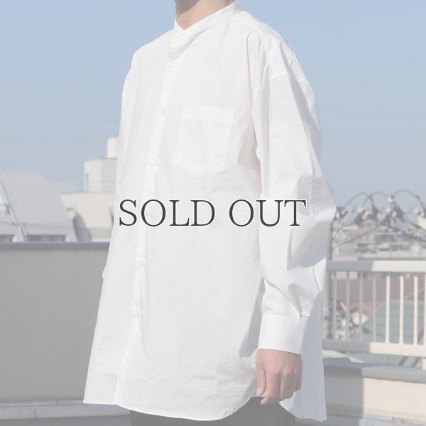 画像14: 70/30クロス ストレッチタイプライター バンドカラー L/S ボクシーシャツ【MADE IN JAPAN】『日本製』/ Upscape Audience