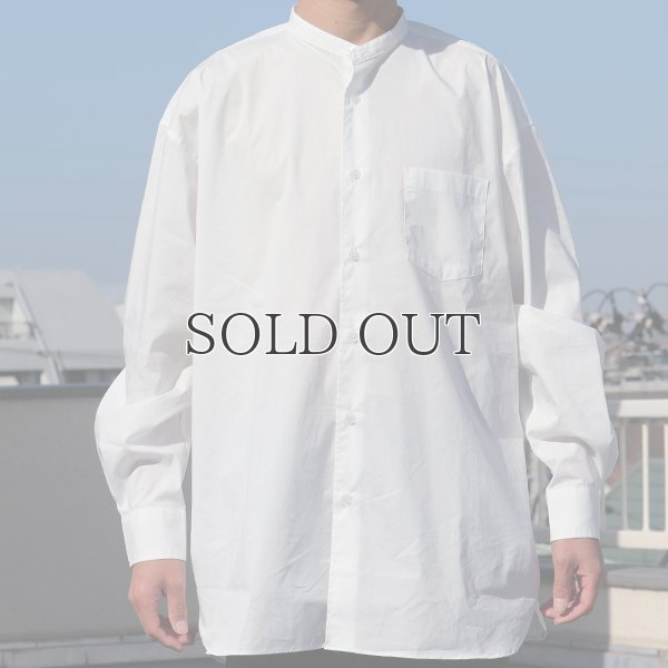 画像13: 70/30クロス ストレッチタイプライター バンドカラー L/S ボクシーシャツ【MADE IN JAPAN】『日本製』/ Upscape Audience