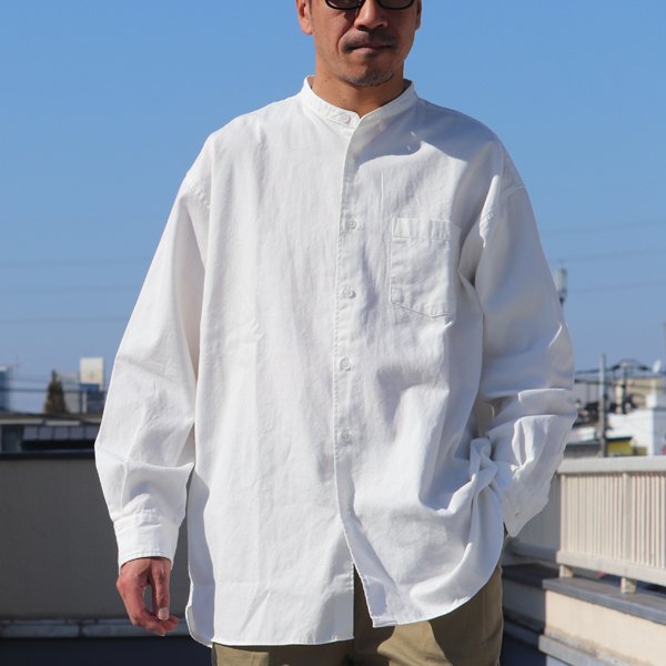 画像9: 6オンス オックスフォード バンドカラー L/S ボクシーシャツ【MADE IN JAPAN】『日本製』/ Upscape Audience