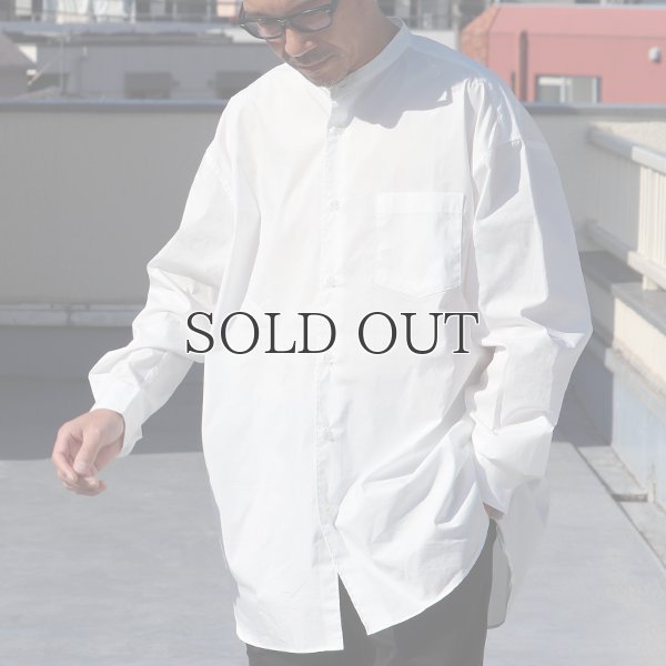 画像8: 70/30クロス ストレッチタイプライター バンドカラー L/S ボクシーシャツ【MADE IN JAPAN】『日本製』/ Upscape Audience